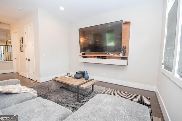 1 Newnan Views Cir, Newnan, GA 30263 - living room with baseboards, recessed lighting, and wood finished floors