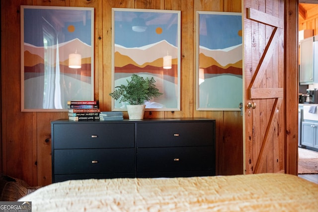 174 Little Rock Creek Ct, Cherry Log, GA 30522 - bedroom featuring wooden walls