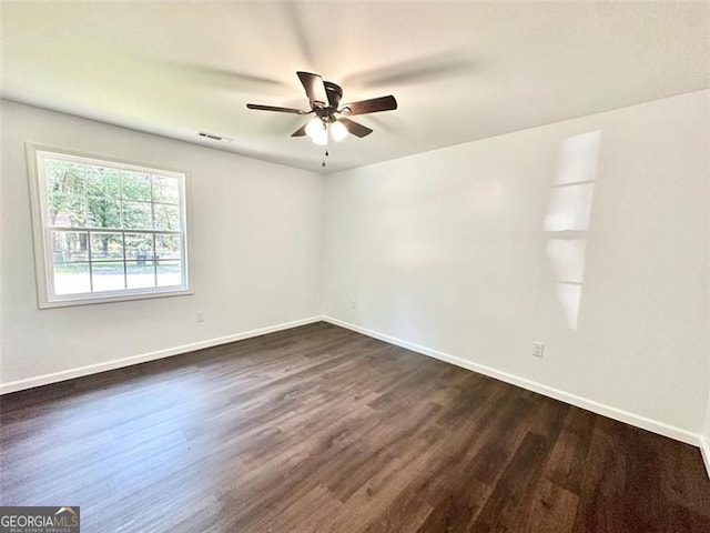 1 Addington Ct NW Unit B, Rome, GA 30165 - empty room featuring ceiling fan, dark wood-style floors, and baseboards