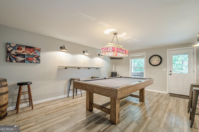 4096 Vinings Mill Trl SE, Smyrna, GA 30080 - recreation room featuring light wood finished floors, baseboards, and billiards