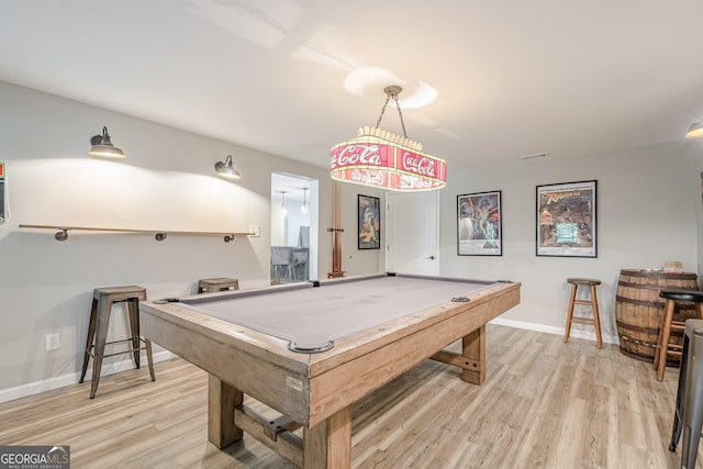 4096 Vinings Mill Trl SE, Smyrna, GA 30080 - playroom with pool table, light wood-style flooring, and baseboards