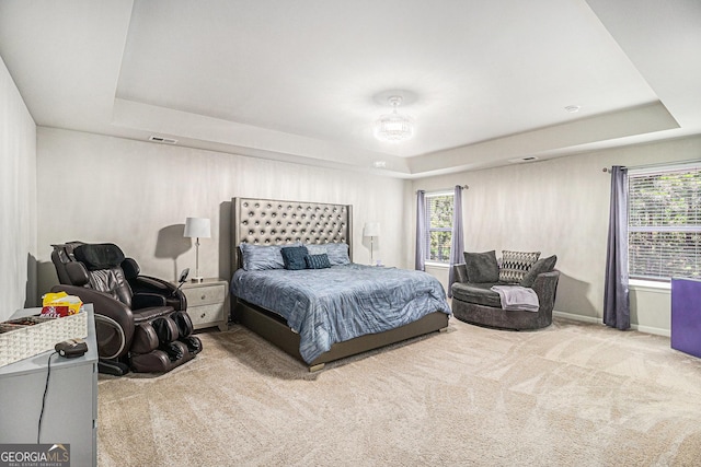 210 Kestrel Cir, Covington, GA 30014 - carpeted bedroom featuring a raised ceiling and multiple windows