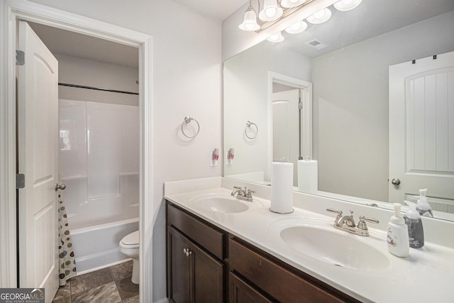 210 Kestrel Cir, Covington, GA 30014 - bathroom with double vanity and  shower combination