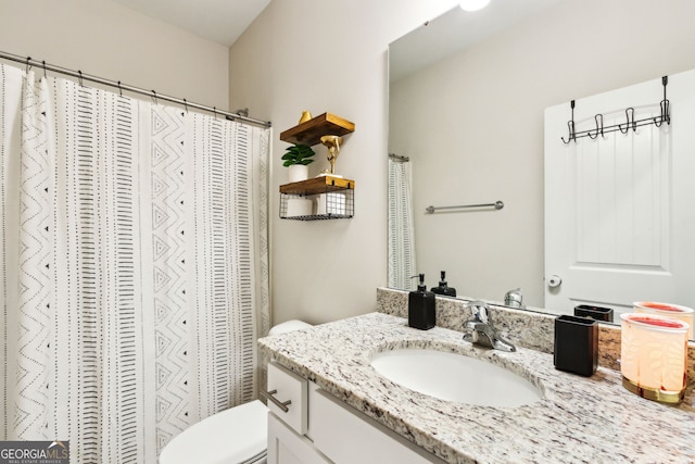 102 Olson Way, Kingsland, GA 31548 - bathroom with vanity, toilet, and curtained shower
