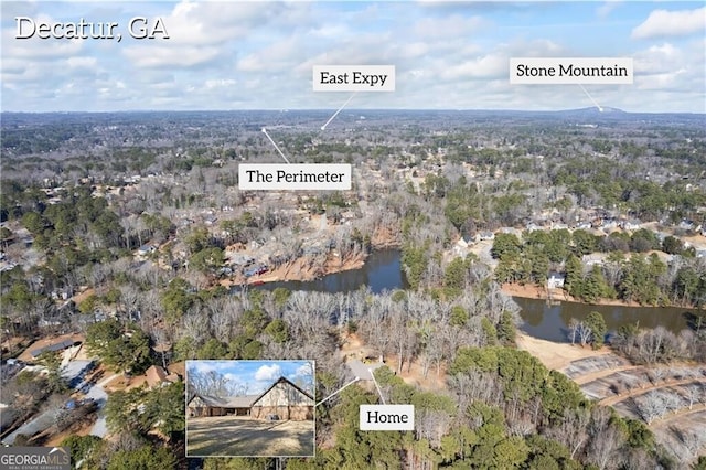 3000 Cathedral Pl, Decatur, GA 30034 - aerial view of property's location featuring a nearby body of water