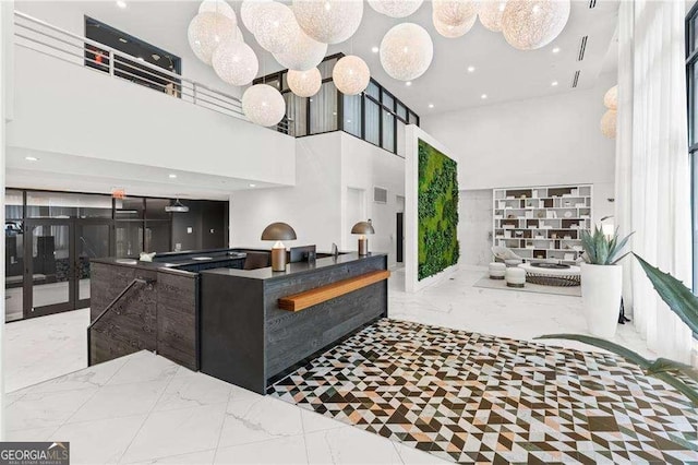 775 Juniper St NE Unit 111, Atlanta, GA 30308 - welcome area featuring a high ceiling, french doors, recessed lighting, and pool table