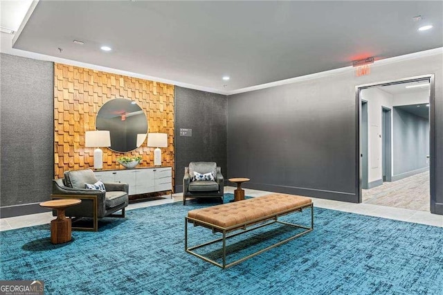 775 Juniper St NE Unit 111, Atlanta, GA 30308 - building lobby with recessed lighting and crown molding