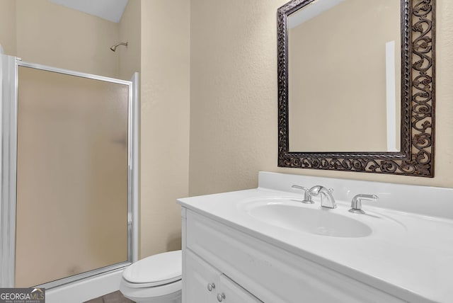2216 Trammel Rd, Cumming, GA 30041 - bathroom featuring a stall shower and vanity