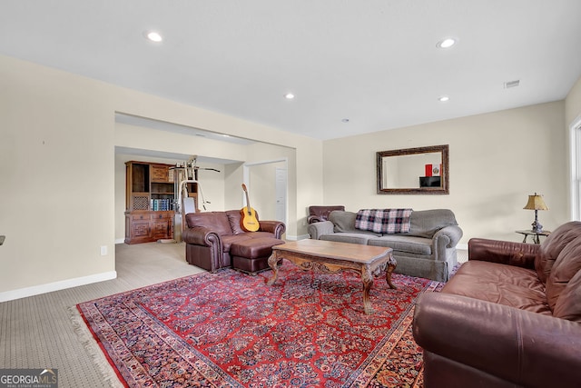 2216 Trammel Rd, Cumming, GA 30041 - living area with light colored carpet and recessed lighting