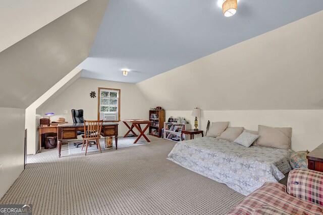 2216 Trammel Rd, Cumming, GA 30041 - carpeted bedroom with an office area and lofted ceiling