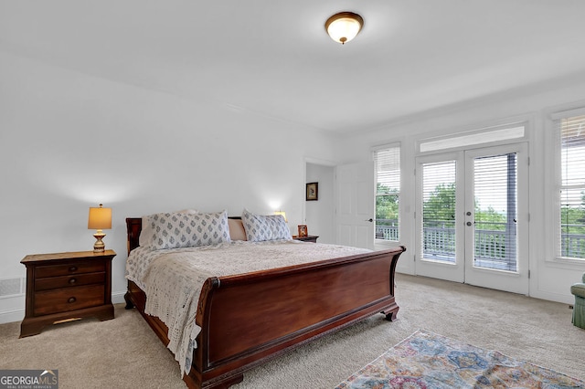 2216 Trammel Rd, Cumming, GA 30041 - bedroom featuring carpet floors, access to exterior, and french doors