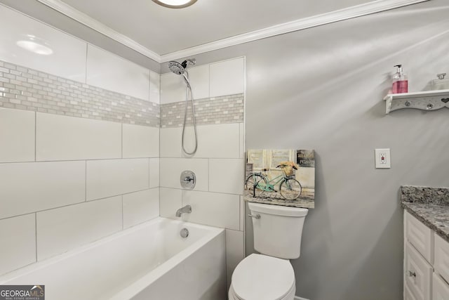 251 Shakespeare Dr Unit 332, Clayton, GA 30525 - full bath featuring ornamental molding, vanity, and shower / bathtub combination