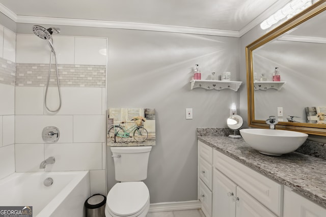 251 Shakespeare Dr Unit 332, Clayton, GA 30525 - bathroom with vanity, crown molding, and shower / bathtub combination