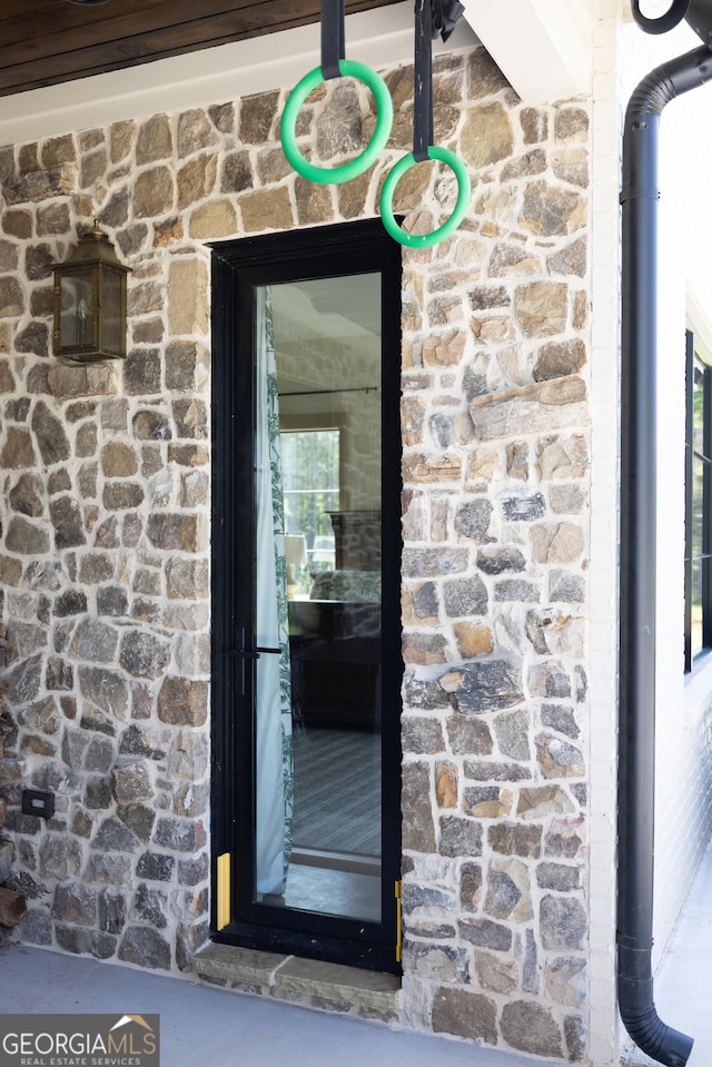 5700 Goolsby Rd, Monticello, GA 31064 - property entrance with stone siding and brick siding