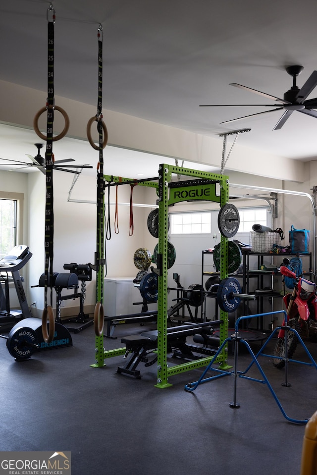 5700 Goolsby Rd, Monticello, GA 31064 - exercise room with ceiling fan