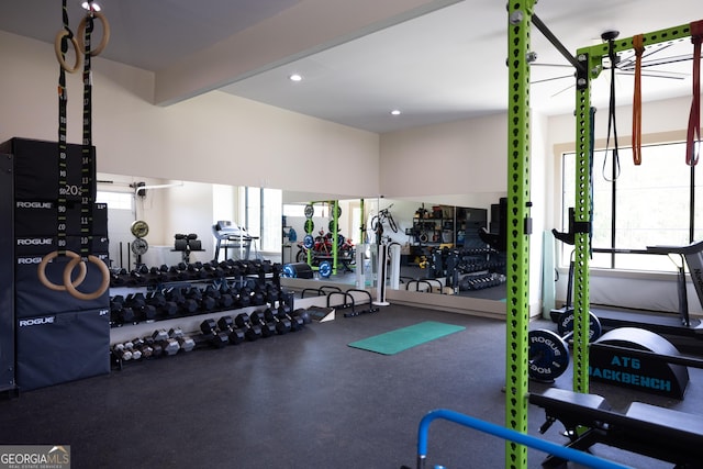 5700 Goolsby Rd, Monticello, GA 31064 - exercise room featuring recessed lighting