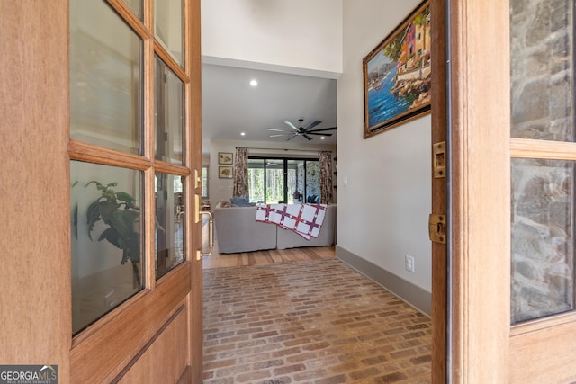 5700 Goolsby Rd, Monticello, GA 31064 - corridor featuring brick floors, recessed lighting, and baseboards