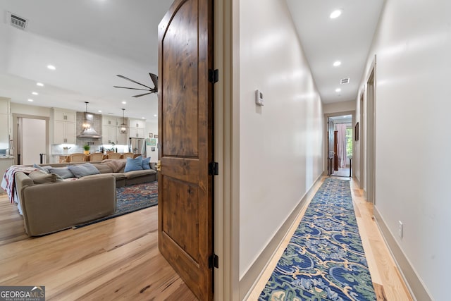 5700 Goolsby Rd, Monticello, GA 31064 - hall featuring recessed lighting, light wood finished floors, and baseboards