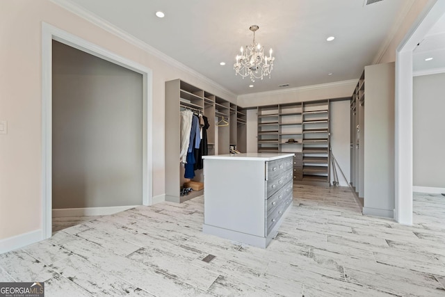 4030 River Ridge Chase Se, Marietta, GA 30067 - spacious closet featuring a chandelier and light wood-type flooring