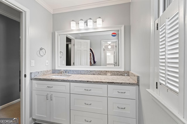 4030 River Ridge Chase Se, Marietta, GA 30067 - bathroom featuring crown molding and vanity