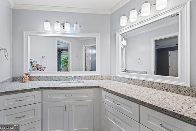 4030 River Ridge Chase Se, Marietta, GA 30067 - bathroom featuring vanity and crown molding
