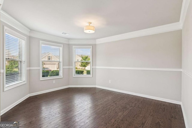 4650 Orchard View Way, Cumming, GA 30028 - spare room featuring dark wood-style flooring and crown molding