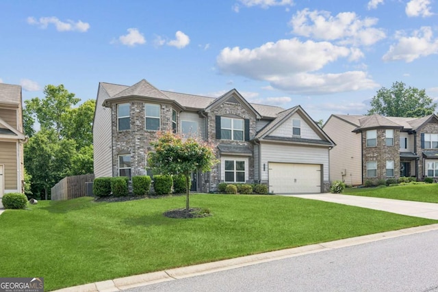 4650 Orchard View Way, Cumming, GA 30028 - view of front of house with driveway, stone siding, and a garage