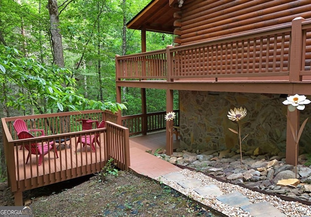 58 Hatchet Trl, Cherry Log, GA 30522 - deck featuring a wooded view