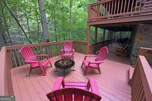 58 Hatchet Trl, Cherry Log, GA 30522 - deck with an outdoor fire pit