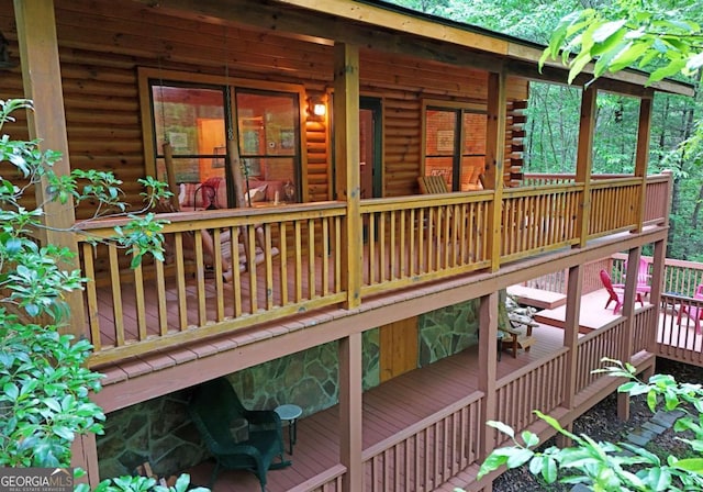 58 Hatchet Trl, Cherry Log, GA 30522 - wooden deck with stairs