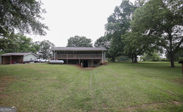 12730 Old Federal Rd, Carnesville, GA 30521 - view of grassy yard featuring a wooden deck