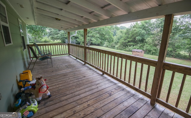 12730 Old Federal Rd, Carnesville, GA 30521 - wooden deck with a lawn