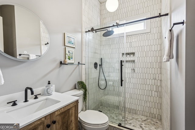 2579 Lulworth Ln, Marietta, GA 30062 - full bath featuring vanity, a stall shower, and toilet