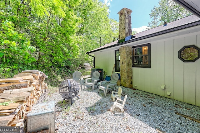 41 Mike Foster Ln, Clayton, GA 30525 - view of patio with a fire pit