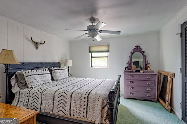 41 Mike Foster Ln, Clayton, GA 30525 - bedroom with light carpet and a ceiling fan
