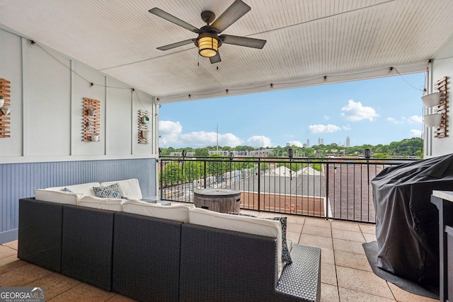 190 Marion Pl NE, Atlanta, GA 30307 - view of patio with an outdoor hangout area and ceiling fan