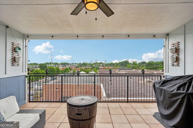 190 Marion Pl NE, Atlanta, GA 30307 - view of patio with a balcony and a ceiling fan