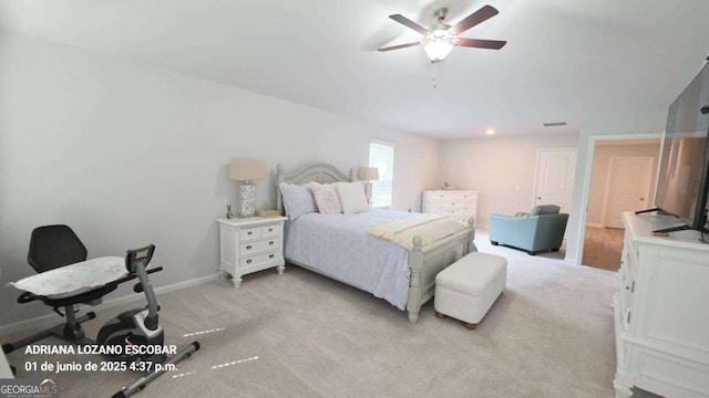 2757 Malton Way, Loganville, GA 30052 - bedroom featuring light carpet and a ceiling fan