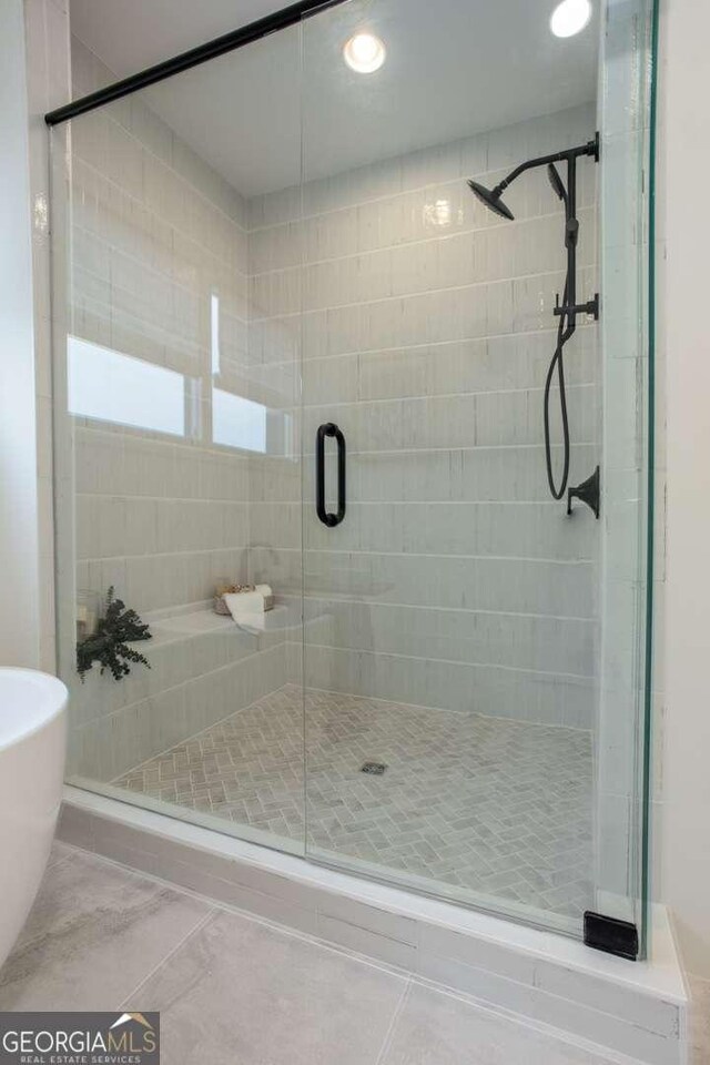 1168 Mado Loop, Chattahoochee Hills, GA 30268 - full bath with a stall shower and tile patterned flooring