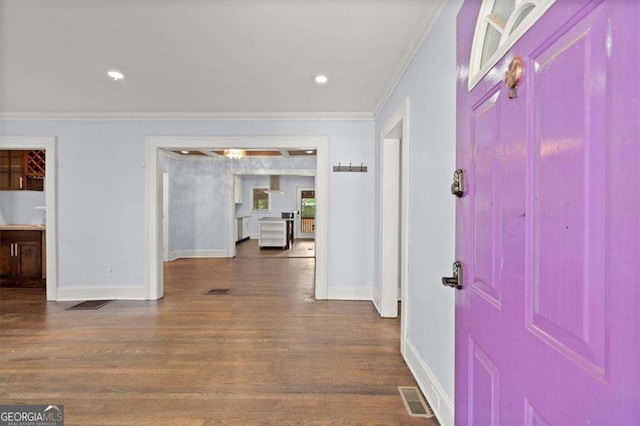 1686 Alvarado Ter SW, Atlanta, GA 30310 - entryway featuring ornamental molding, wood finished floors, and recessed lighting