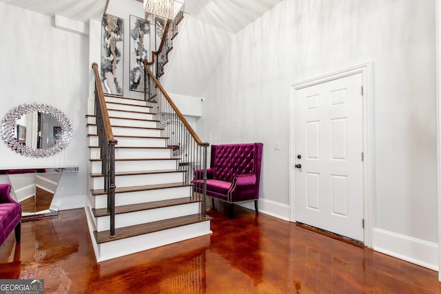 3084 Watsons Bnd, Milton, GA 30004 - stairway featuring finished concrete floors and baseboards
