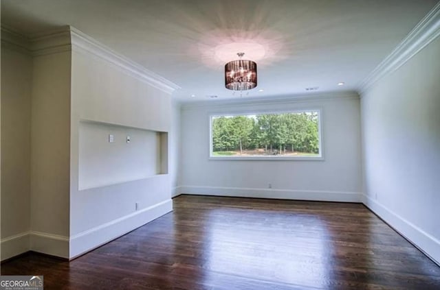 3084 Watsons Bnd, Milton, GA 30004 - spare room with a chandelier, wood finished floors, and ornamental molding
