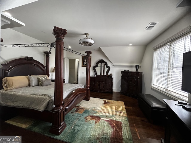 3084 Watsons Bnd, Milton, GA 30004 - bedroom featuring wood finished floors, lofted ceiling, and recessed lighting