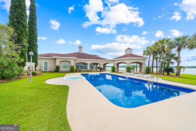 745 Chickasaw Trl S, Sparta, GA 31087 - outdoor pool featuring a yard, a gazebo, and a patio