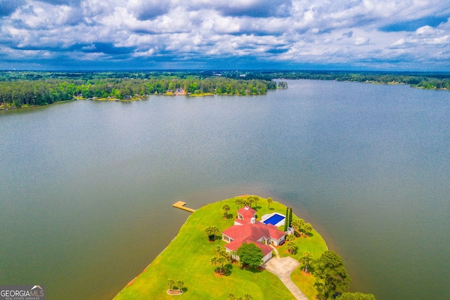 745 Chickasaw Trl S, Sparta, GA 31087 - view from above of property featuring a nearby body of water