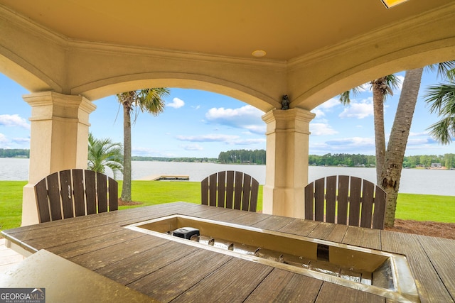 745 Chickasaw Trl S, Sparta, GA 31087 - view of patio / terrace with a water view