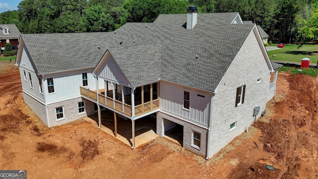 19 Trimble Way SE, Rome, GA 30161 - back of house featuring a shingled roof, a chimney, and a deck