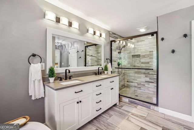 5860 Riverwood Dr, Sandy Springs, GA 30328 - full bath featuring a shower stall and double vanity