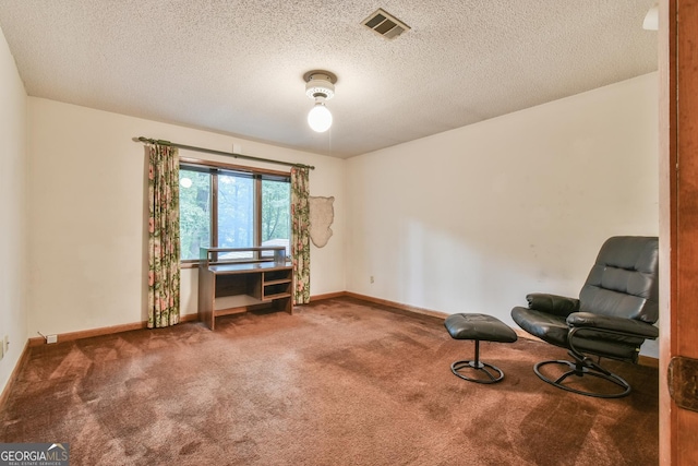 8120 Ball Mill Rd, Atlanta, GA 30350 - sitting room with carpet, baseboards, and a textured ceiling
