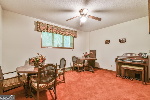 8120 Ball Mill Rd, Atlanta, GA 30350 - dining room with ceiling fan, light colored carpet, and baseboards